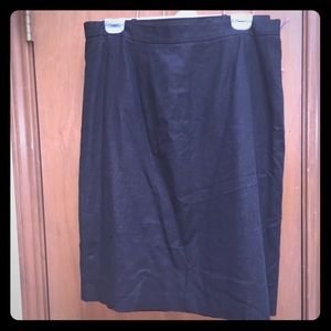 Linen black business skirt
